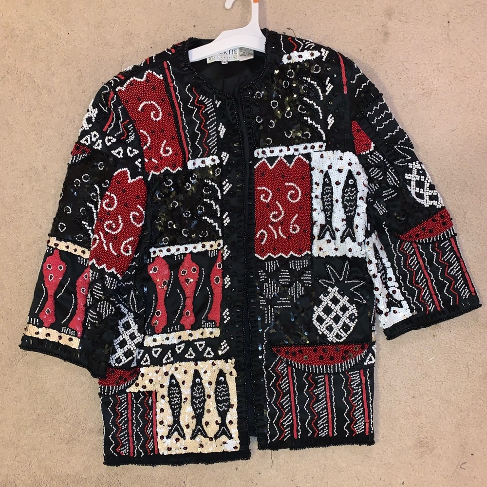 Vintage Blacktie Oleg Cassini Sequin blazer